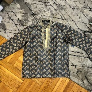 Elegant Black and Gold Kurta